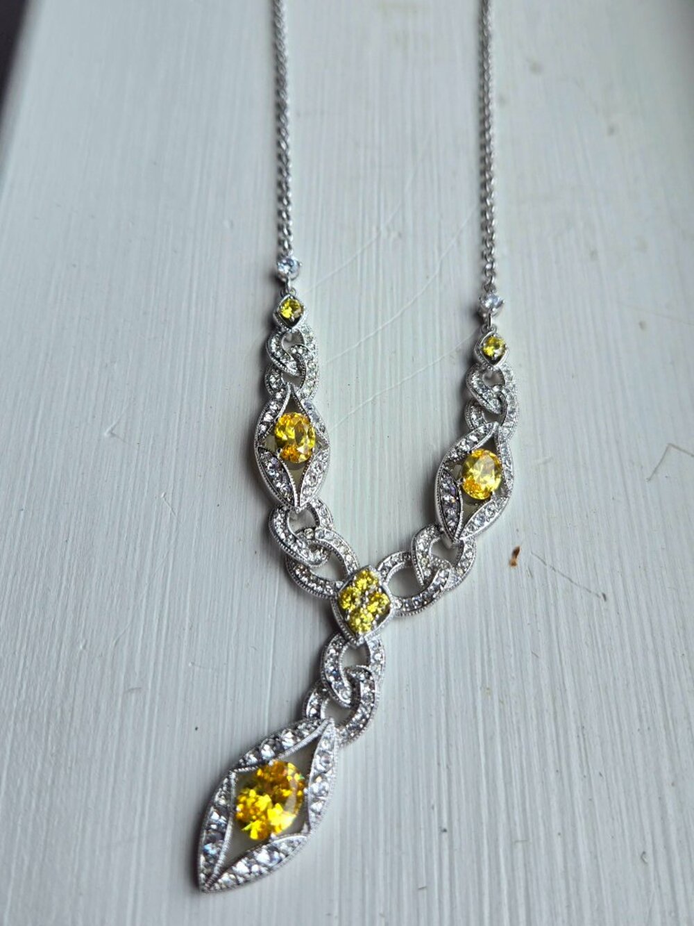 NWT Diamond costume jewelry Yellow and CZ